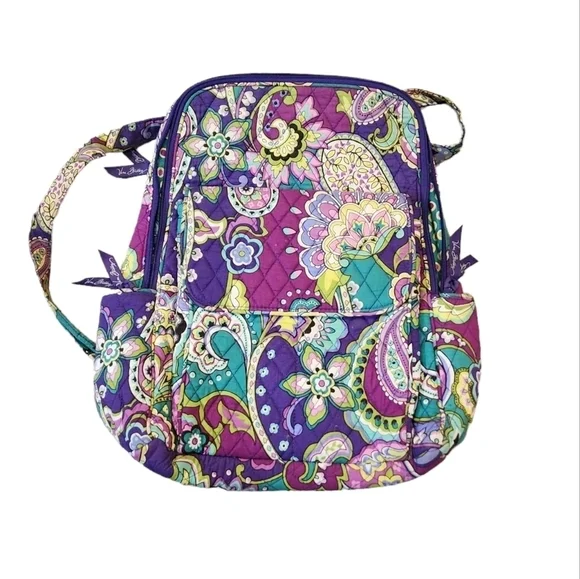 Vera Bradley  Paisley Floral Quilted backpack Vintage Vera Bradley Blue & Red Paisley Floral QUILTED  main image 2